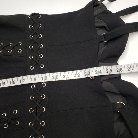 Bebe X Naven Black Bustier Lace up  Bodycon Dress Size 8 - Picture 13 of 15